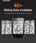 GPS Bike Computer With Wireless Connectivity And 2.6 Inch LCD Display, 40 Plus Riding Metrics For Speed Distance Cadence