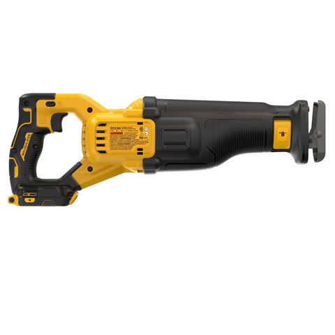 Fast Cutting 20V Max XR Brushless Cordless Reciprocating Saw Tool Only With 1-1/8 Inch Stroke, side view of handle and body.