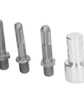 Turn Your Drill Into A Ground Auger Pro With This Heavy Duty Carbon Steel Keyless Chuck Adapter For Impact Drivers And Electric Drills 1 To 3 Drill Converter Garden Auger Attachment metal components on white background.