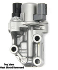 Top view of Spool Valve VTEC Solenoid Assembly With Timing Oil Pressure Switch And Gasket Plus Heat Shield For Honda CRV Civic Si Element Accord RSX Acura Direct Replacement Easy Install With OE Grade Fit And Reliable Operation, heat shield removed