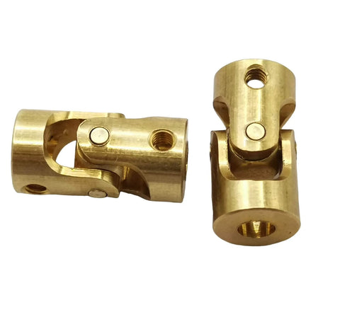 Five Pack 3mm To 3mm Brass Universal Joint Shaft Couplings With Screws And Wrench Hobbyist Grade Motor Shaft Coupler Connector for RC