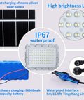 Beast Bright 300W Solar Flood Light With 24000 Lumens IP67 Waterproof Outdoor Security Lighting components displayed