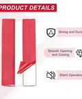 Slick Self Adhesive Acrylic Hinges Clear Flexible Piano Strap For Furniture Fixing And Aquarium Lids Totally Legit Sturdy Hold Super Easy Press On Design Clean Invisible Look Pack Of 4 product details showing red adhesive strip.