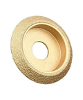 Pro-Grade Diamond Grinding Wheel For Marble And Granite, 20mm Bore, Bevel Edge V-Notch Profile, Polishing Disc, side view