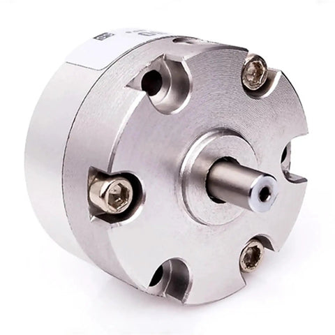 Pro Grade Single Vane Pneumatic Rotary Actuator Forty Millimeter Bore Size view showing metal finish and attachment points for heavy duty use.