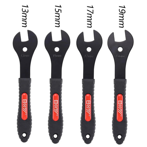 Gnarly Low Profile Bike Cone Wrench Collection featuring 2Mm thick carbon steel spanners in 13Mm to 19Mm sizes for quick adjustments.