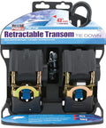 Retractable Transom Tie Down For Boats, 2 Inch By 43 Inch, 833 Lb Working Load Limit And 2,500 Lb Break Strength, 2 Pack