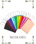 16 color variations of 32 Pack Small Paper Gift Bags With Handles In 8.3 By 6 By 3.15 Inches Durable Recycled Thick Paper