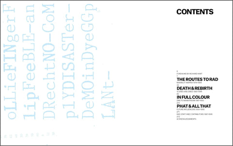Table of contents page in Skateboarding Through A British Lens 1988 1995 Hardcover Read And Destroy Archive Of UK Skater Magazine