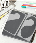 2 Piece Heavy Duty Acrylic Baby Closet Divider Router Template With Curved Hanger Cutting Stencil on a gray surface.