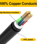 Heavy Duty L6-30P To L6-30R Twist Lock Generator Extension Cord 25 Feet 30 Amp 250V SJTW 10 Gauge Waterproof UL Listed Power Cable For Generators Ideal For Home Use And Emergency Backup In Rain Or Snow, showing 100% copper conductor, high-resistance insulation, PVC jacket