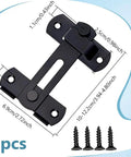 Heavy Duty Stainless Steel Gate Latch Lock Set For Outdoor Fences And Gates Black Hardware For Barn Shed Garage Yard Farm Gate Security Built To Last All Weather Rustproof Easy Install, black 2-pack latch with screws