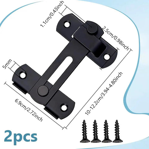 Heavy Duty Stainless Steel Gate Latch Lock Set For Outdoor Fences And Gates Black Hardware For Barn Shed Garage Yard Farm Gate Security Built To Last All Weather Rustproof Easy Install, black 2-pack latch with screws