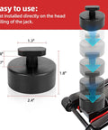 Non Marring Rubber Jack Pads For Corvette Lift Pucks Set Of 4 Heavy Duty Floor Jack Pads For C5 C6 C7 C8 Protect Floors And Jacks Compatible With Floor Jacks And Jack Stands dimensions and installation illustration