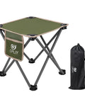 Ultralight Portable Folding Camping Stool With Carry Bag, green sturdy outdoor stool with steel frame and folded bag