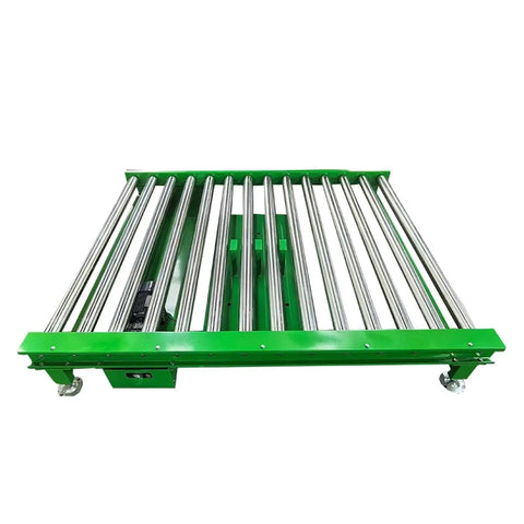 Heavy Duty Electric Hydraulic Scissor Lift Table With Roller Bottom Straight Up Built Tough From Quality Steel Overload Protection And Durable Yellow Paint Smooth Operator For Any Warehouse Or Machine Shop Setup, viewed from above.