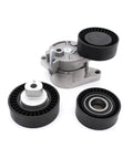 Premium Serpentine Belt Tensioner Idler Pulley Timing Kit Replaces OEM 11281427252 Vkm38004 For BMW 323Ci 325Ci 325I 328Ci 330Xi M3 Engine Drive Systems To Slash Noise And Stop That Crazy Squeak Today, with three black pulleys and aluminum tensioner