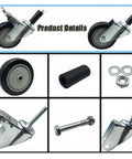 Badass Heavy Duty Swivel Caster Wheels With Expanding Stem For Garage Workbenches And Factory Carts Three Inch Rubber Tread Casters Pack Of Four showing detailed components.