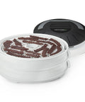 Electric Food Dehydrator With Four Stackable Trays And Top Mounted Fan, showing beef jerky on mesh tray.