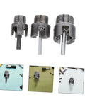 Ciieeo 3 Piece Pipe Threader Kit For Pvc Plumbing, includes three interchangeable die heads for pipe threading.