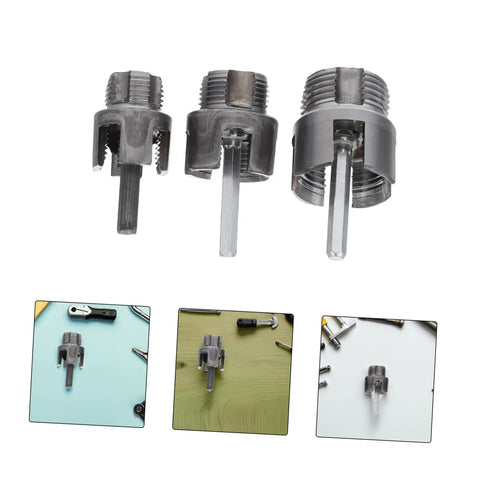Ciieeo 3 Piece Pipe Threader Kit For Pvc Plumbing, includes three interchangeable die heads for pipe threading.
