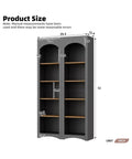 Farmhouse Two Tone 5 Tier Book Shelves And Cabinet Set With Adjustable Shelves Dope Free Standing Storage dimensions shown