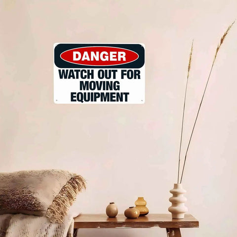 Heads Up Watch Out For Moving Equipment Aluminum Sign 8x12 Inch Waterproof Safety Notice for Construction Sites Industrial Facilities Durable Metal
