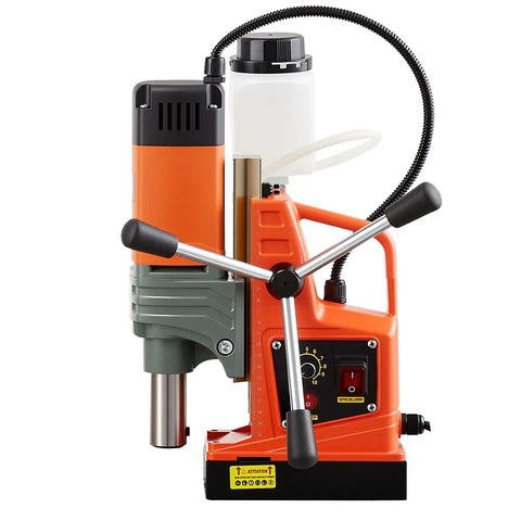 Heavy Duty 1400W Magnetic Drill Press With Two Inch Boring Power and a Rock Solid 2810 Pound Magnetic Base side view