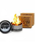 Portable Mini Tabletop Fire Pit 2 Pack No Wood No Embers 3 To 5 Hour Burn Time Emergency Heat Food Safe For Smores Easy To Light