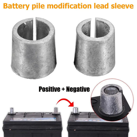 Heavy Duty Battery Terminal Connectors For Top Post Cars Positive And Negative Cable Clamps Galvanized Steel Rust Proof Build Bulletproof Installation Smooth Power Flow 2 Piece Set lead sleeves for battery modification