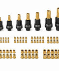 77-Piece Rivet Nut Installation Kit With Drill Adapters And Press-In Nuts, Seven Installers And 70 Nuts M3-M12, Pro Grade For Sheet Metal And Auto Repair, Manual Or Powered Nut Setter For Quick, Easy Riveting, seven brass adapters and 70 nuts