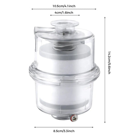 Pro-Grade Vacuum Pump Exhaust Oil Mist Filter KF25 Demister With Glass Fiber Quick Release Transparent Housing 95 Percent Efficient