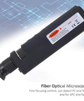 Fiber Optic Microscope 400X Portable Monocular High Accuracy Inspection Tool, black handheld design, for cable and surface checks.