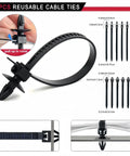 Heavy Duty Push Pin Trim Fasteners Compatible With Tesla Cybertruck Rock Solid Bumper Fender Grommets No Sweat Swap Nail On Clips Built Street Ready 240 Piece Assortment Kit 12 Sizes, showcasing reusable cable ties in black.