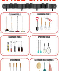 Mop And Broom Holder Wall Mount With Easy Install Upgraded Design Stainless Steel Broom Organizer for various tools.