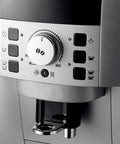 Close-up of The Real Deal One Touch Fully Automatic Bean To Cup Coffee Maker Machine controls and adjustable spout features.