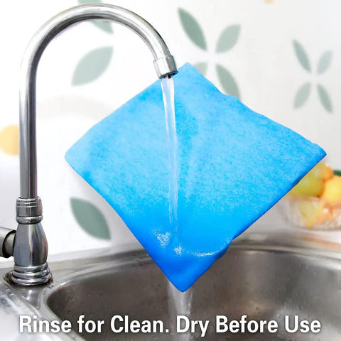 Blue reusable 19-1500 filter bag being rinsed under faucet, part of Pack Of 12 19-3100 Vacuum Bags For 5 To 6 Gallon Wet Dry Shop Vacuums