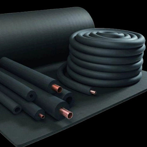URBEST pipe insulation tubing set, 1/4 in x 3/8 in, black foam with copper ends, 6 ft coil