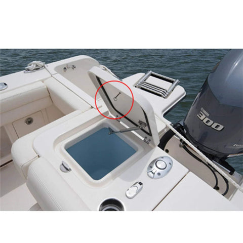 heyous hatch pull handle, marine-grade stainless steel with spring-hidden pin on boat hatch, 1/4 in dia, 2 in length