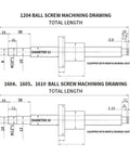 Sick SFU1610 Ball Screw Kit With Single Nut That Rocks Smooth Transmissions And High Load Cap For Machining Projects That Need Serious Precision In 1300mm Length, technical drawing