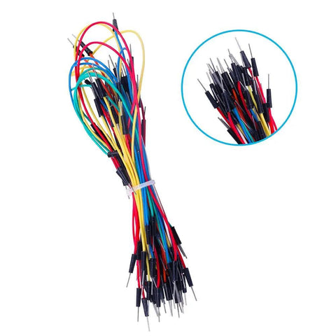 130 Pcs Solderless Flexible Breadboard Jumper Wires, Male to Male, Color-Coded, Durable Copper-Clad Steel Conductors, Multiple Lengths