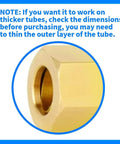 Close-up of Brass Compression Tube Fitting 1/2 Inch OD x 1/2 Inch NPT Male Compression Union Connector showcasing thread details.