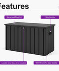 Outdoor Deck Box 120 Gallon Waterproof Lockable Storage Container With Lid For Patio Cushions, Pool Accessories And Garden Tools Weatherproof Gray Resin Box With Galvanized Steel Reinforced Lid