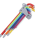 Cool 9pc Star L Hex Key Wrench Set With Long Arms For Heavy Duty Repairs, Super Durable Steel Hexagon Keys That Won T Slip Or Rust At Home Or Shop. Color-coded 9pc Torx key set in holder