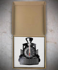 12 Inch Old School Vintage Steam Locomotive Wall Clock Black Silent Quartz Non Ticking Battery Operated Model in box
