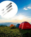 Foldable Butterfly Spork Camping Set Stainless Steel Utensils for Hiking and Backpacking on mountain with tents