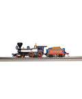 Side view of HO Scale 4-4-0 American Steam Locomotive DCC Ready Central Pacific Number 60 Jupiter with wood load on track