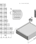 Diagram of 3D Adjustable Soft Close Full Extension Drawer Slides, Undermount Ball Bearing Runners, 250mm, Beefy 30 Kg Capacity