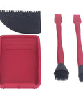 Silicone Glue Kit For Woodworking DIY Ready With Dual Head Spreader And Applicator, 2 Brushes, 1 Comb, And 1 Tray