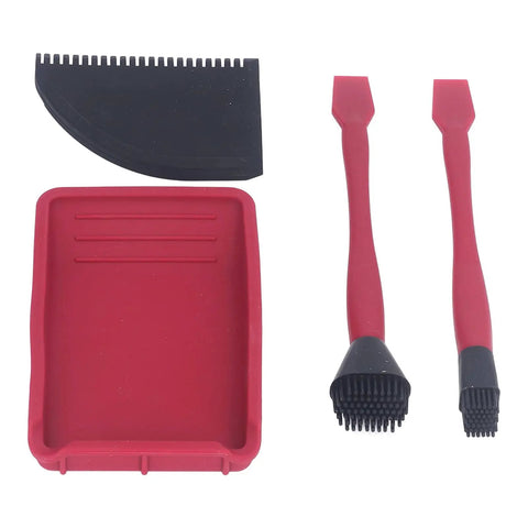Silicone Glue Kit For Woodworking DIY Ready With Dual Head Spreader And Applicator, 2 Brushes, 1 Comb, And 1 Tray